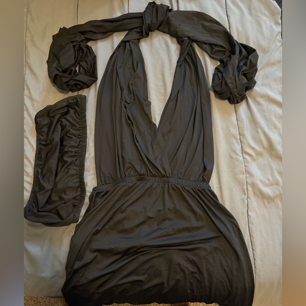 Black/White/Tan Ibtom Castle Multiway Convertible Maxi Dresses
